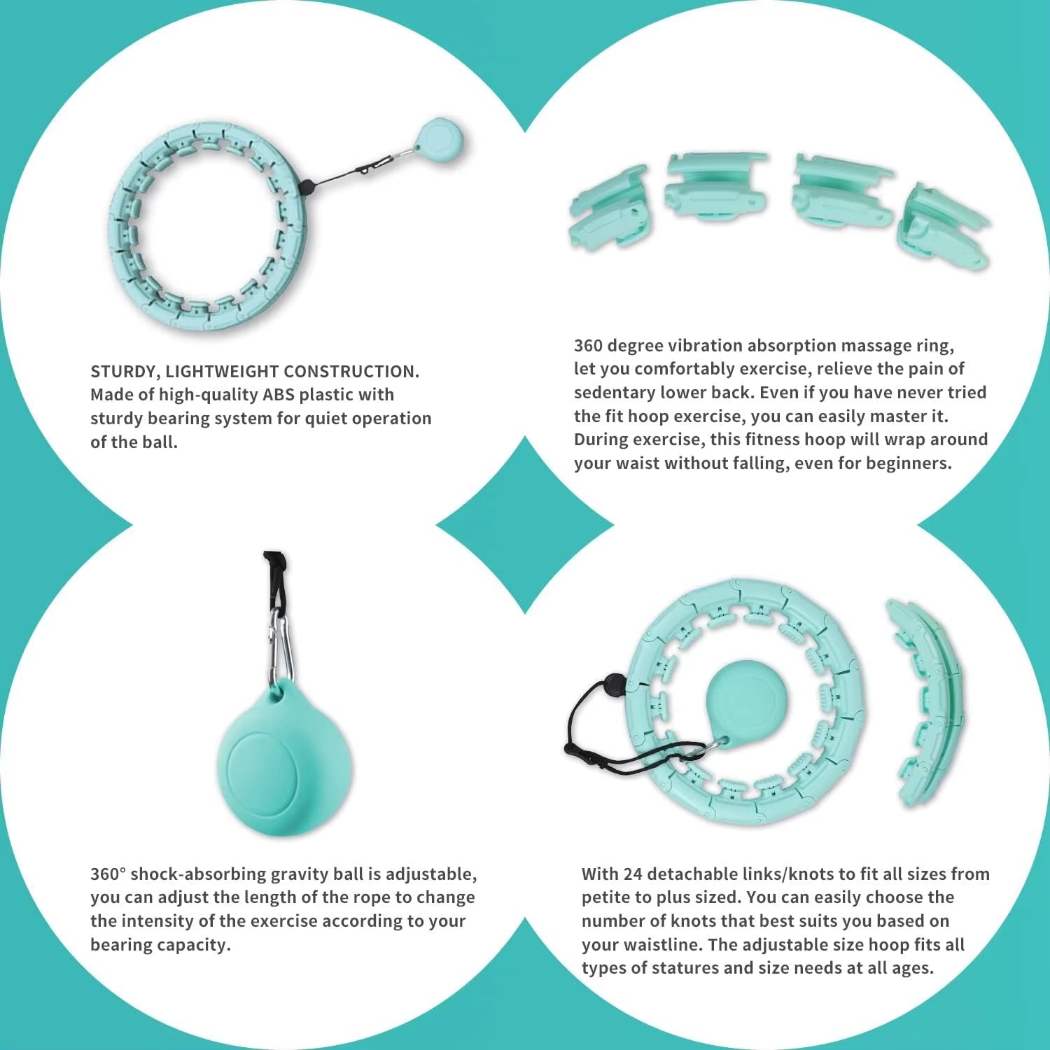 Achieve Highly Effective Toning with the Ultimate Innovation in Adult Fitness Gear: High-Quality Weighted Hoola Hoop. the Superi